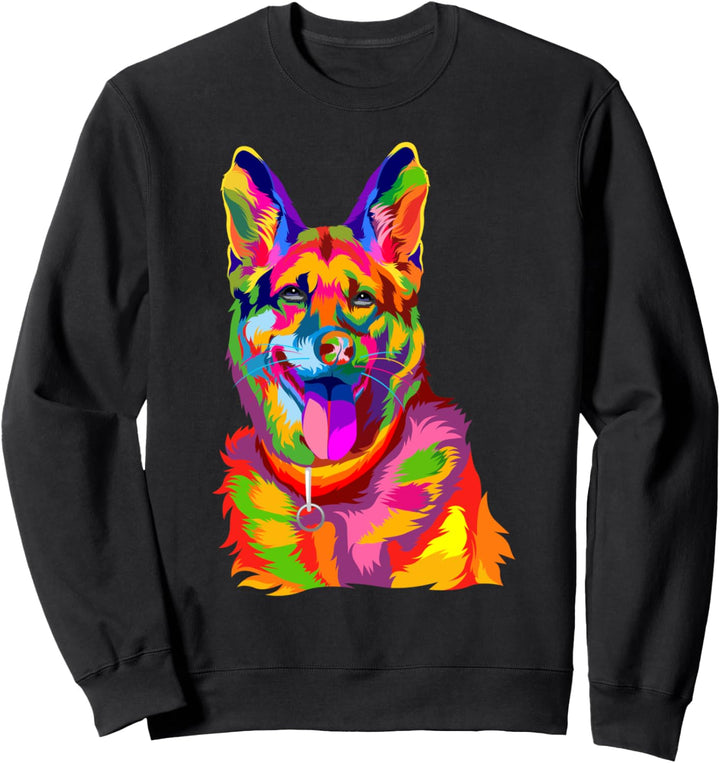 Portrait eines Deutschen Schäferhund Hund Damen Herren Sweatshirt
