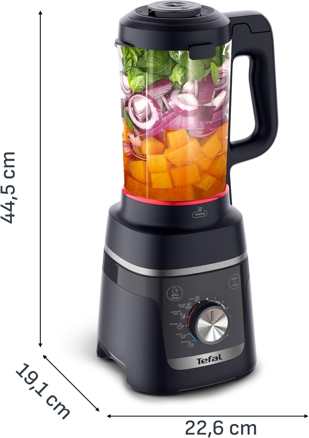 Tefal Blendforce Cook Standmixer mit Kochfunktion, 5 Automatikprogramme, für warme und kalte Speisen