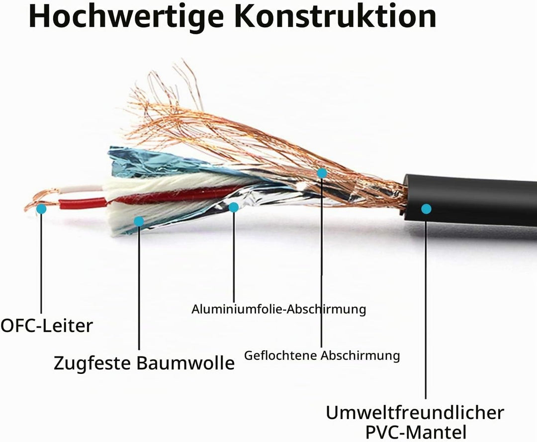 Neewer® 6er Pack 6.5FT / 2M XLR-Stecker auf XLR-Buchse Farbe Mikrofonkabel Gummi versiegelte Verbind