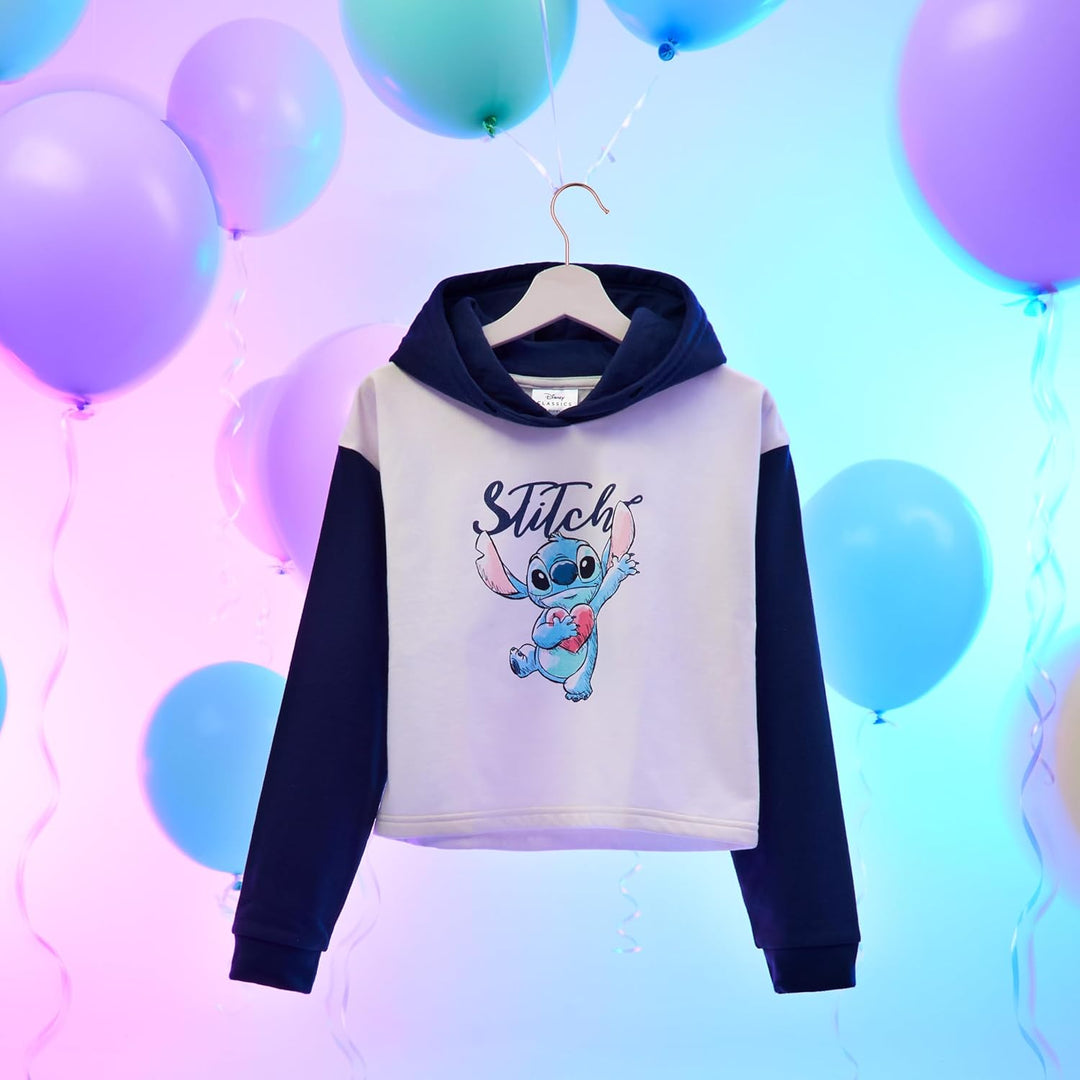 Disney Stitch Kapuzenpullover Mädchen Cropped Hoodie Kinder Teenager 7-14 Jahre - Hoodie Mädchen Ges