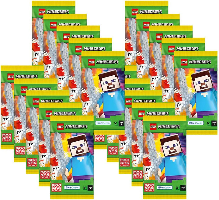 Bundle mit Lego Minecraft Serie 1 Trading Cards - 20 Booster + 2 Limitierte Star Wars Karten + Exklu