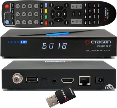 OCTAGON SFX6018 S2+IP 1x DVB-S2 HD H.265 HEVC, E2 Linux Smart Receiver, Satelliten Receiver, Aufnahm