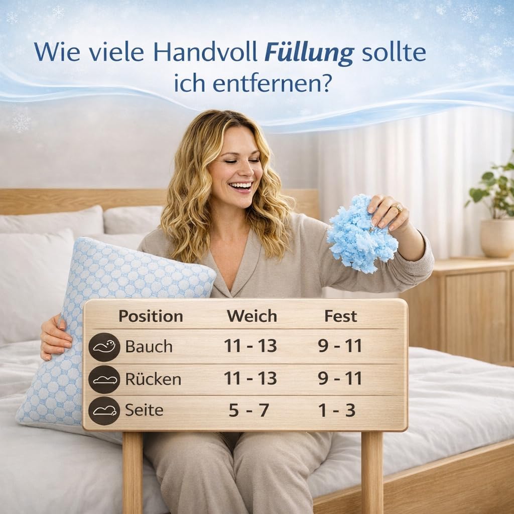 Kühlendes Kopfkissen 40x80 mit Kühlfunktion, Memory Foam Kissen ergonomisch, Nackenstützkissen für S