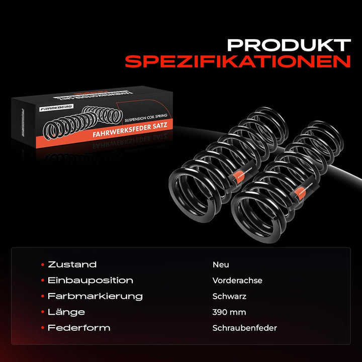 Frankberg 2x Federn Fahrwerksfeder Vorderachse Kompatibel mit XK8 Coupe QEV QEV_ 4.0L 1996-2005 Repl