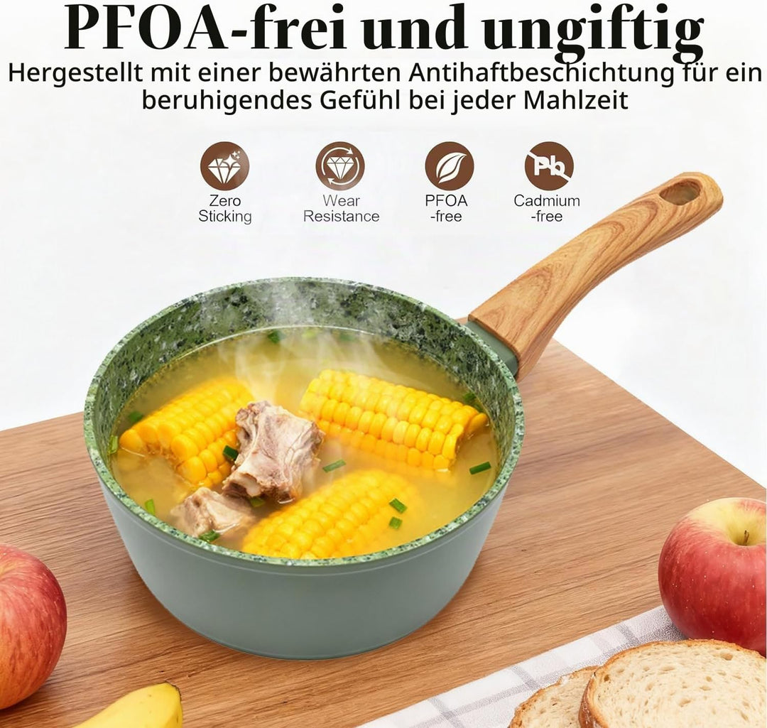 Topfsets Pfannenset, 3-Teilig 28cm Schweizer Granit Beschichtung Pfanne Set, Antihaft-Keramik-Kochge