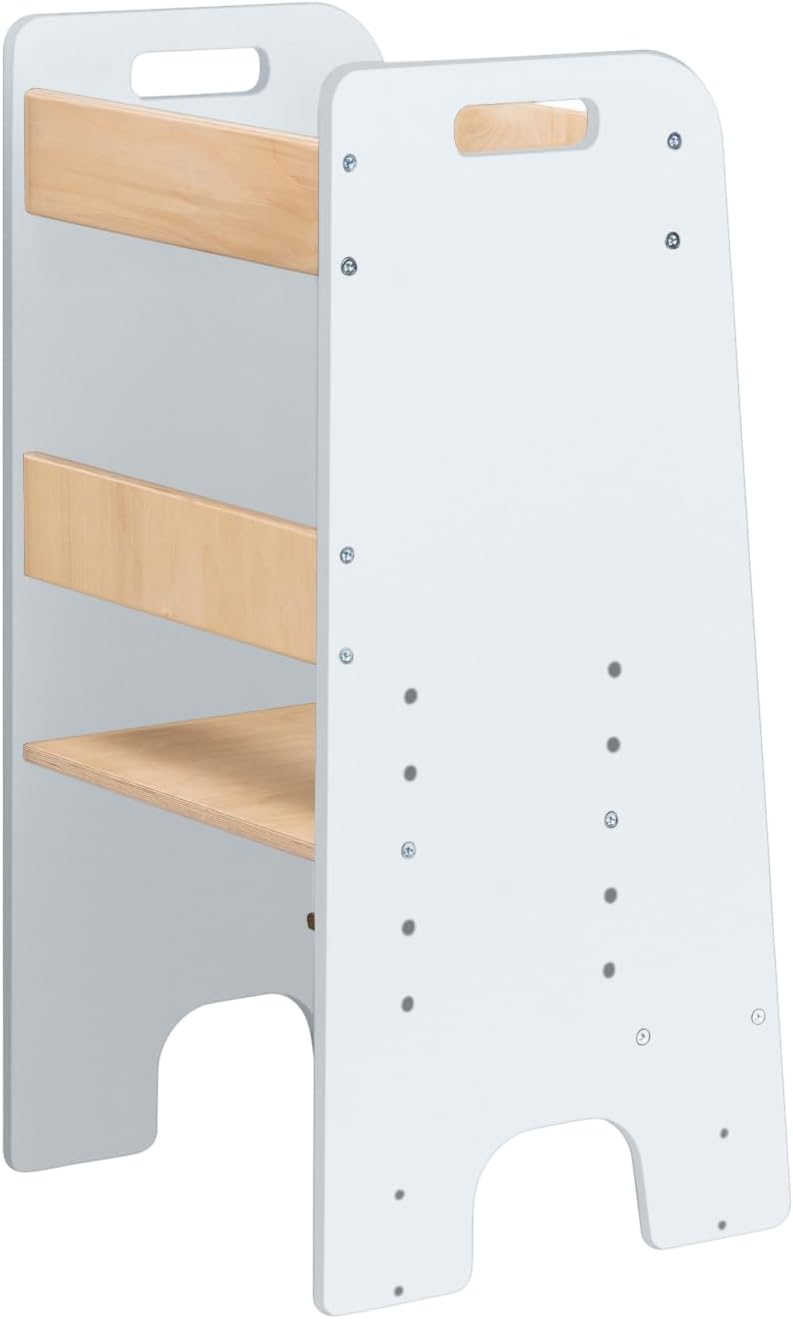 Lernturm ab 1 Jahr, höhenverstellbar mit 5 Ebenen, belastbar bis 110kg - Montessori Learning Tower (