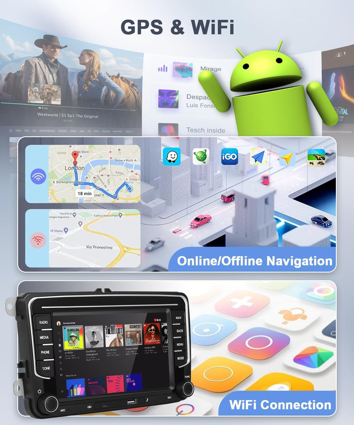 4GB+64GB Carplay Autoradio für VW Passat B6 T5 Golf 5 6 Polo 6R Tiguan T5 Jetta Seat Skoda mit Andro