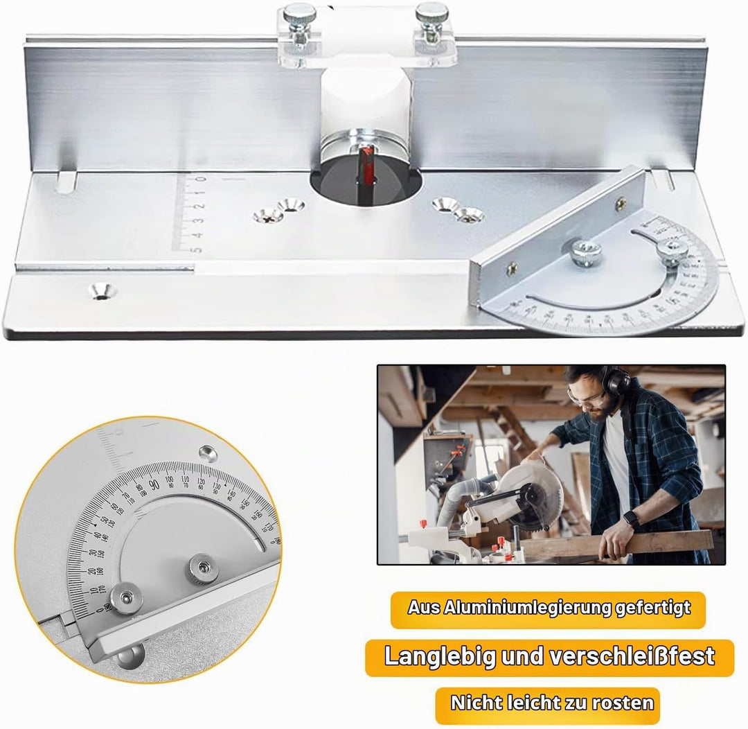 XMSZQU 3er Set FräStisch Einlegeplatte,Aluminium FräStisch füR OberfräSe Halterung Fasenmoment,Tisch