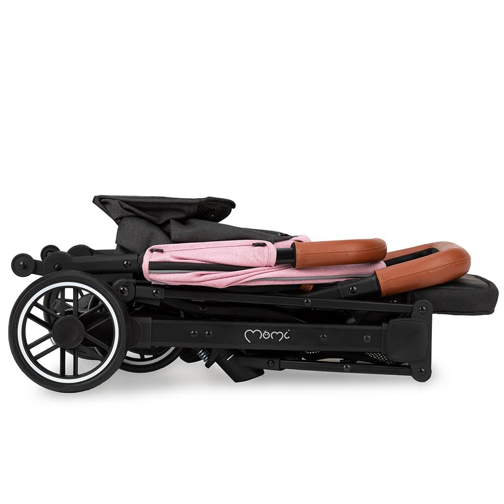 MoMi ESTELLE Kinderwagen ab 6. Monat (bis 15 kg), klappbarer Buggy mit 5-Punkt-Sicherheitsgurt, Eink