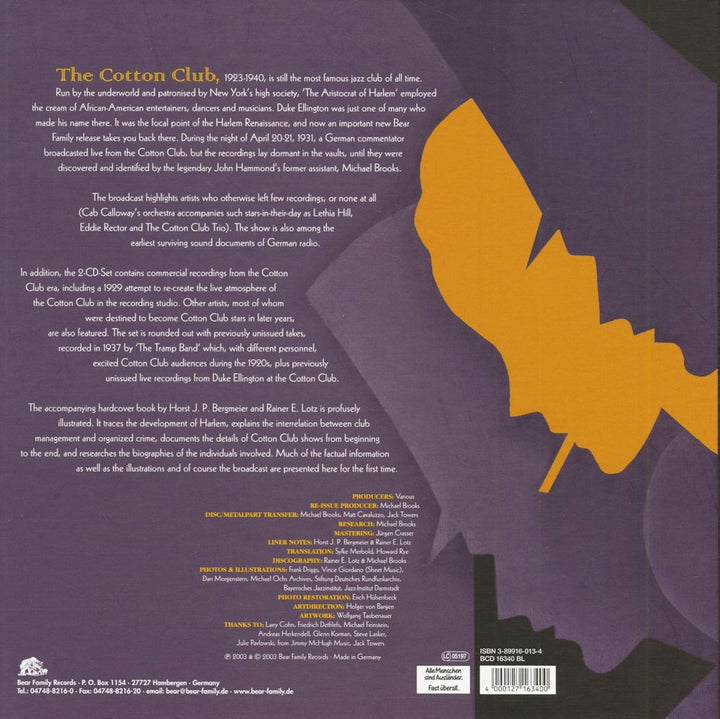 Live From The Cotton Club (+ Buch), Audio-CD