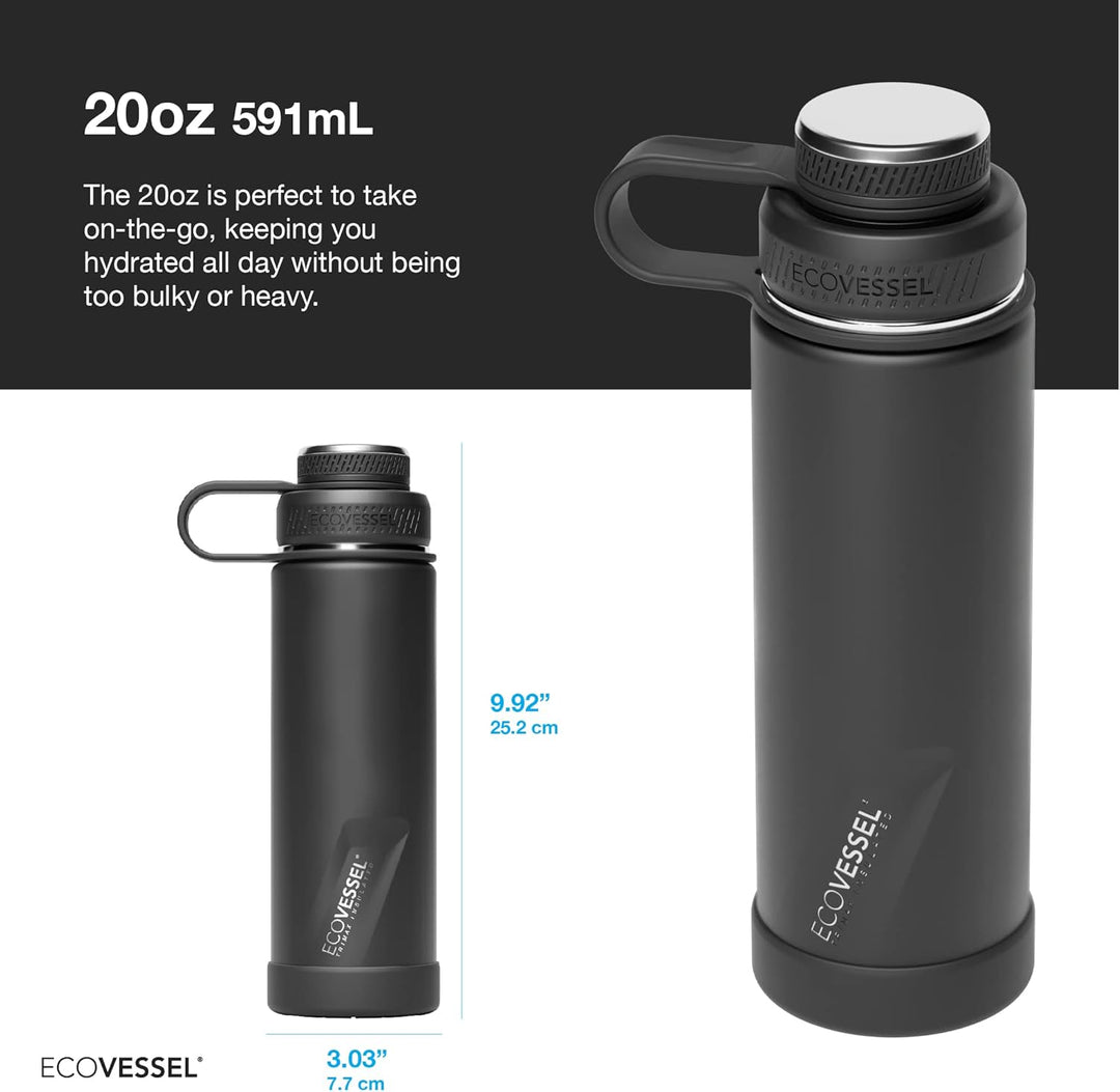 EcoVessel Unisex-Adult Boulder-20 Unzen 20 oz Berggrün, 591 ml Berggrün