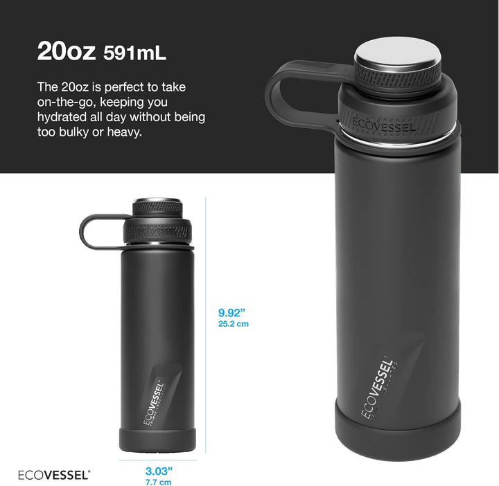 EcoVessel Unisex-Adult Boulder-20 Unzen 20 oz Berggrün, 591 ml Berggrün