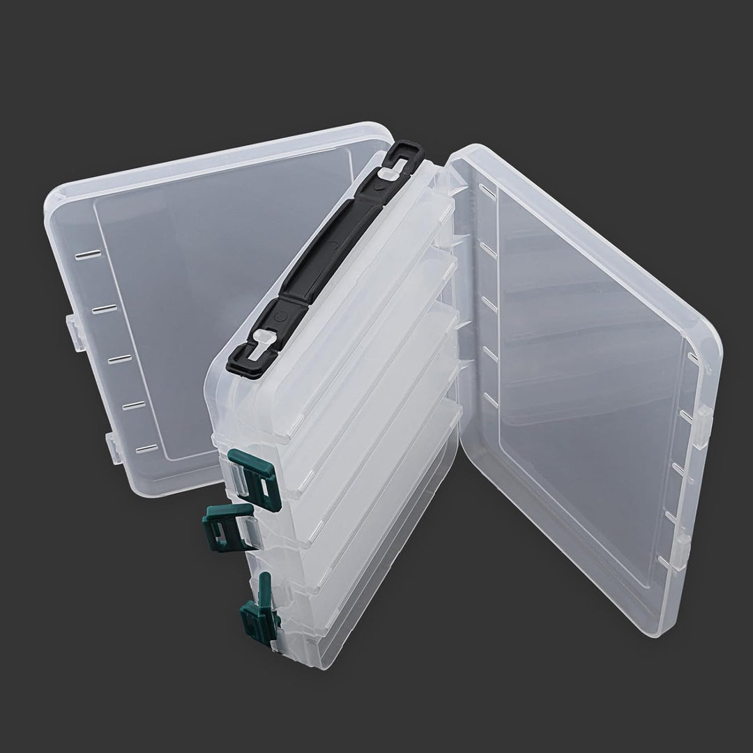 OriGlam Doppelseitige Angelköderbox, transparent, sichtbarer Angelköder, Tintenfisch, Jighaken aus K