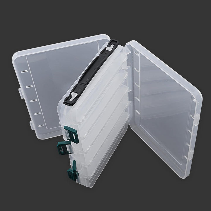 OriGlam Doppelseitige Angelköderbox, transparent, sichtbarer Angelköder, Tintenfisch, Jighaken aus K