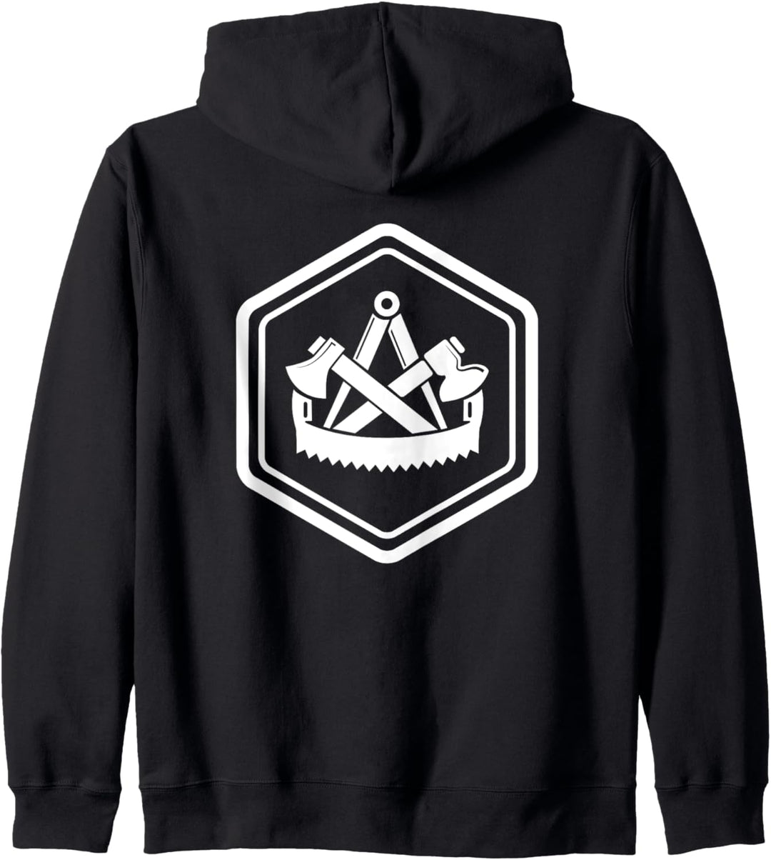Traditionelles Zimmermann Zunftwappen - Sechseckiges Logo Kapuzenjacke