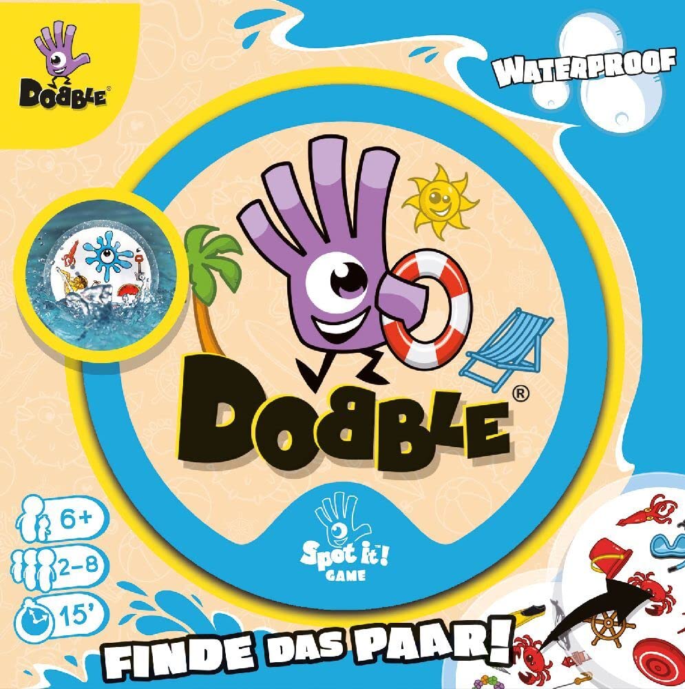 Zygomatic Asmodee Dobble Waterproof | Familienspiel | Kartenspiel | 2-8 Spieler | Ab 6+ Jahren | 15+