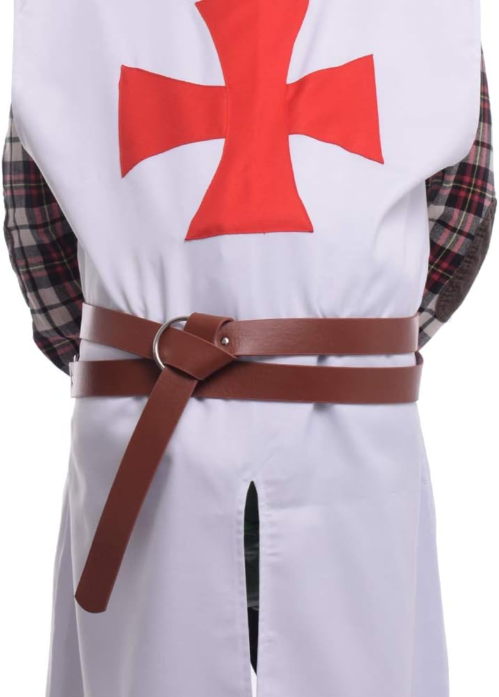 BLESSUME Mittelalterlich LARP Nachstellung Wikinger Schlacht Ritter Gürtel PU-Leder 275cm Braun, 275
