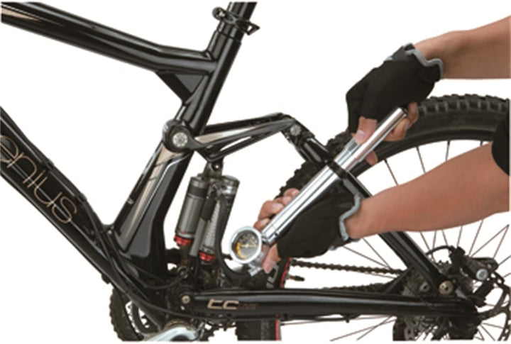 TOPEAK Shock'n Roll - Bikepumpe für Dämpfer und Reifen Silver Einheitsgrösse, Silver Einheitsgrösse
