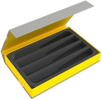 Feldherr Magnetbox gelb für Modelleisenbahnen, Loks und Fahrzeuge - 4 Stege für Spur N - liegend