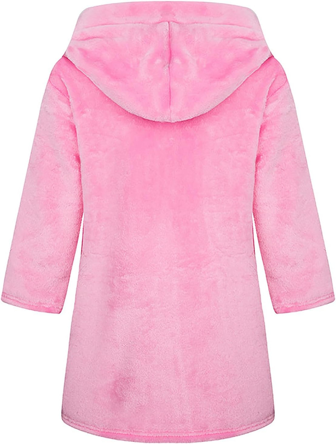 Bademantel für Mädchen, einfarbig, mit Kapuze, Flanell-Fleece-Bademantel für Jungen rose 5-6 Jahre,
