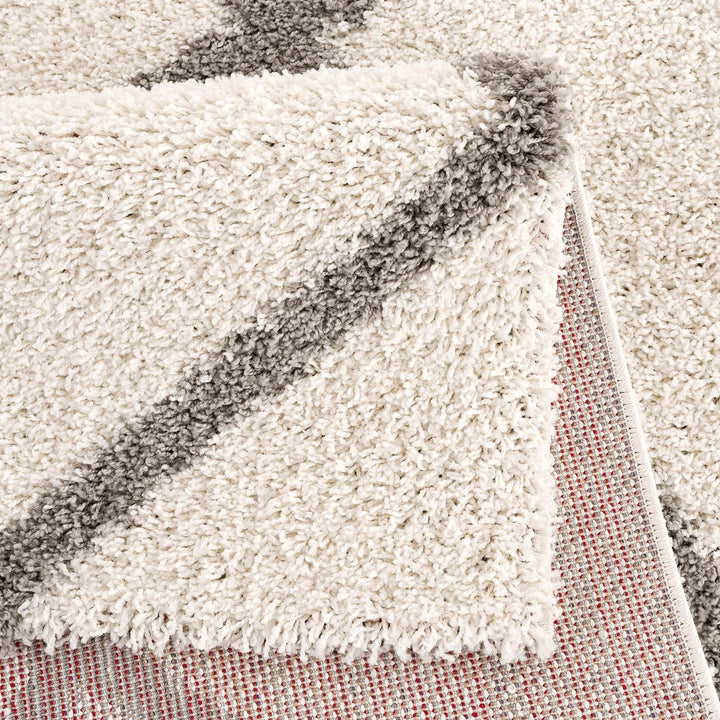 SANAT Madrid Shaggy Teppich Rund - Hochflor Teppiche für Wohnzimmer, Schlafzimmer, Küche - Creme, Gr