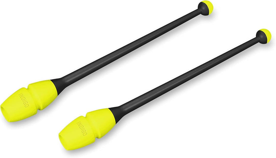 DRUNA Einsteckbare Keulen für Rhythmische Sportgymnastik Indigo 36 cm Schwarz-Zitrone, Schwarz-Zitro
