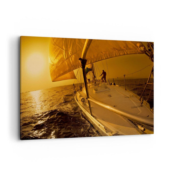 ARTTOR Bilder auf Leinwand 100x70cm Leinwandbild Ozean Segelboot Yacht Gross Wanddeko Bild Schlafzim
