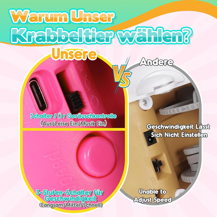 Krabbelspielzeug Baby Geschenk Mädchen 1 2 3 4 Jahre, Spielzeug ab 1-4 Jahre Mädchen Krabbe Baby Spi