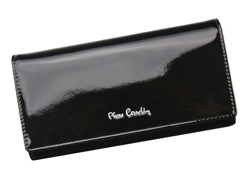 Pierre Cardin Brieftasche für Damen aus 100% Naturleder Lackiert 18,5 x 10 x 3 cm Für 9 Karten 2 Sch
