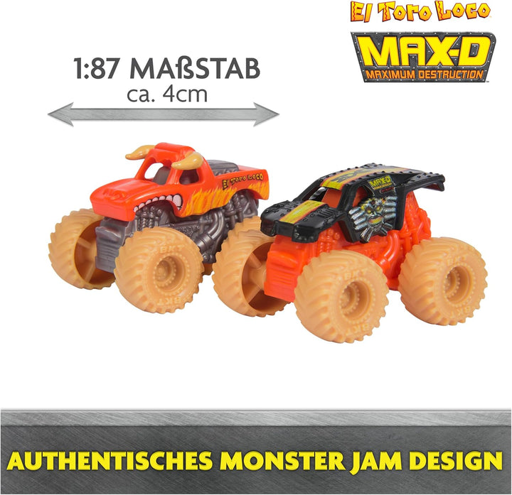 Monster Jam, EL Toro Loco's Venom Velocity Scorpion-Spielset, Rampenkatapult mit elektronischer Besc