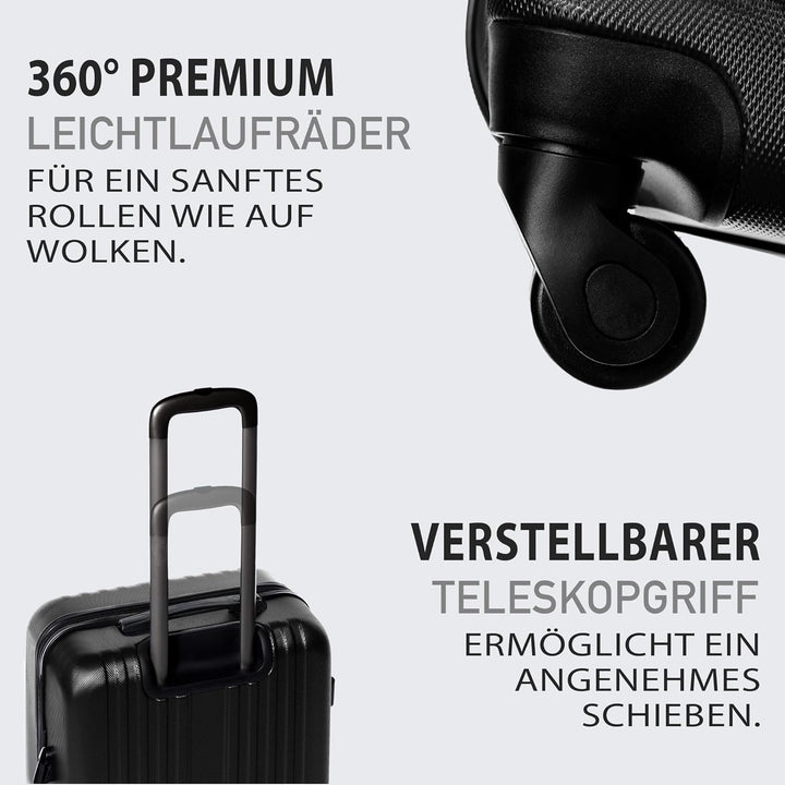 FERGÉ Kofferset Hartschale 3-teilig Marseille Trolley-Set - Handgepäck 55 cm, L und XL 3er Set Harts