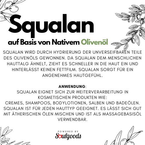 Soulgoods LaVita Squalan Pflegeöl 100 ml | Vegan | aus nativem Olivenöl | Feuchtigkeitsöl ohne Dufts