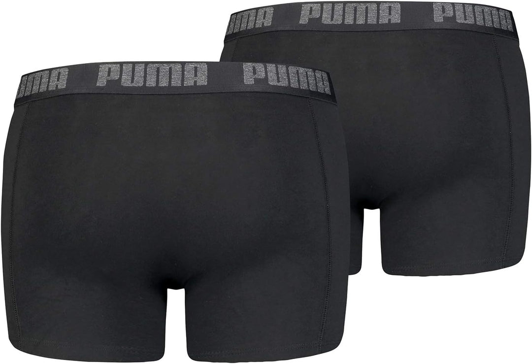 PUMA Herren Basic Boxer Briefs M 230 - Black/Black, M 230 - Black/Black
