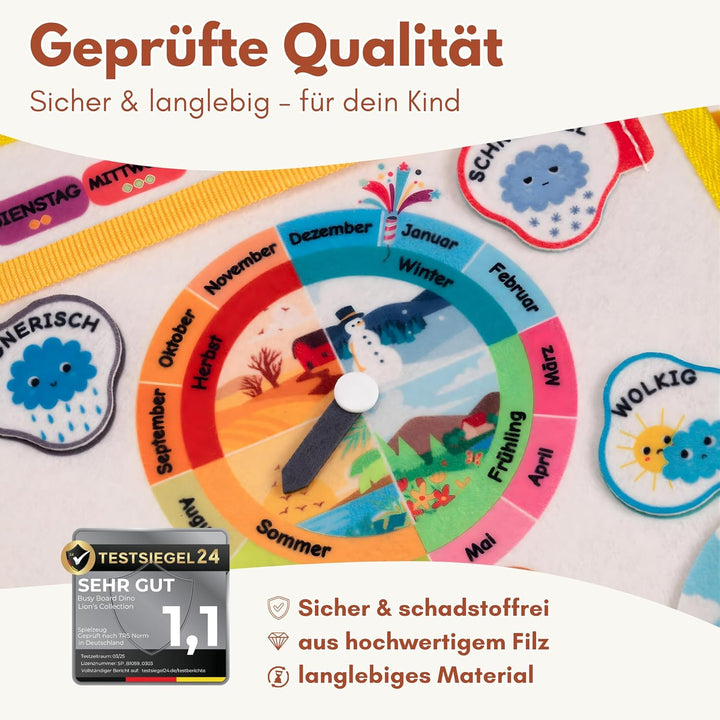 Lion’s Collection Montessori Busy Board Deutsch ab 3 Jahre – Busy Book & Activity Board für Kinder –