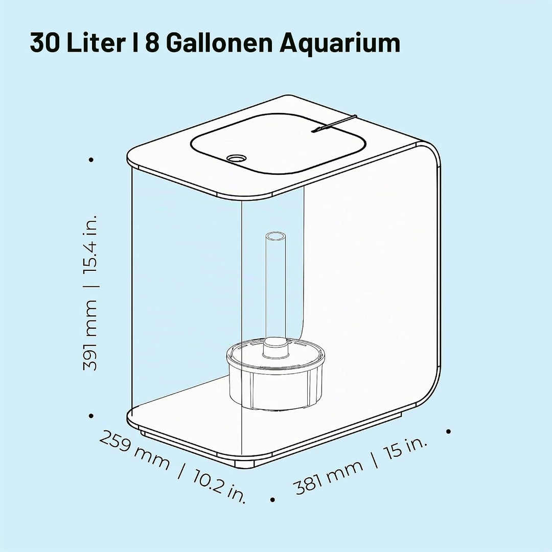 biOrb 72034 FLOW 30 LED in weiss – elegantes Design-Aquarium Komplett-Set mit Filter-System, LED-Bel
