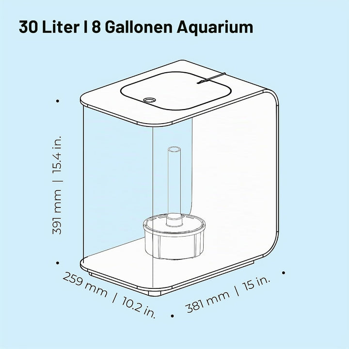 biOrb 72034 FLOW 30 LED in weiss – elegantes Design-Aquarium Komplett-Set mit Filter-System, LED-Bel