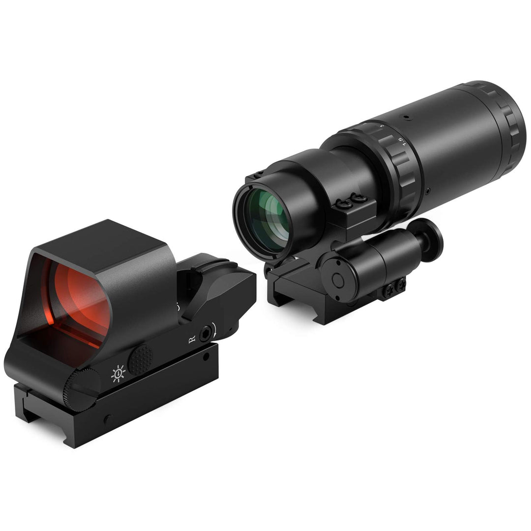 Feyachi RS-30 Red Dot Visier mit M37 1,5X - 5X Red Dot Lupe, Absolute Co-Witness