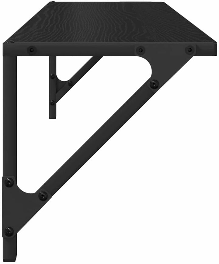 vidaXL Wandregale 2 pcs Schwarz Eichen-Optik 80 x 25 x 25,5 cm, Moderne, robuste Wandregale, rechtec
