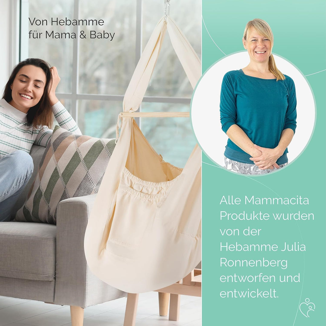 MAMMACITA® Federwiege Baby | Babywiege hängend | Babyhängematte für ruhigen Schlaf | Baby Ausstattun