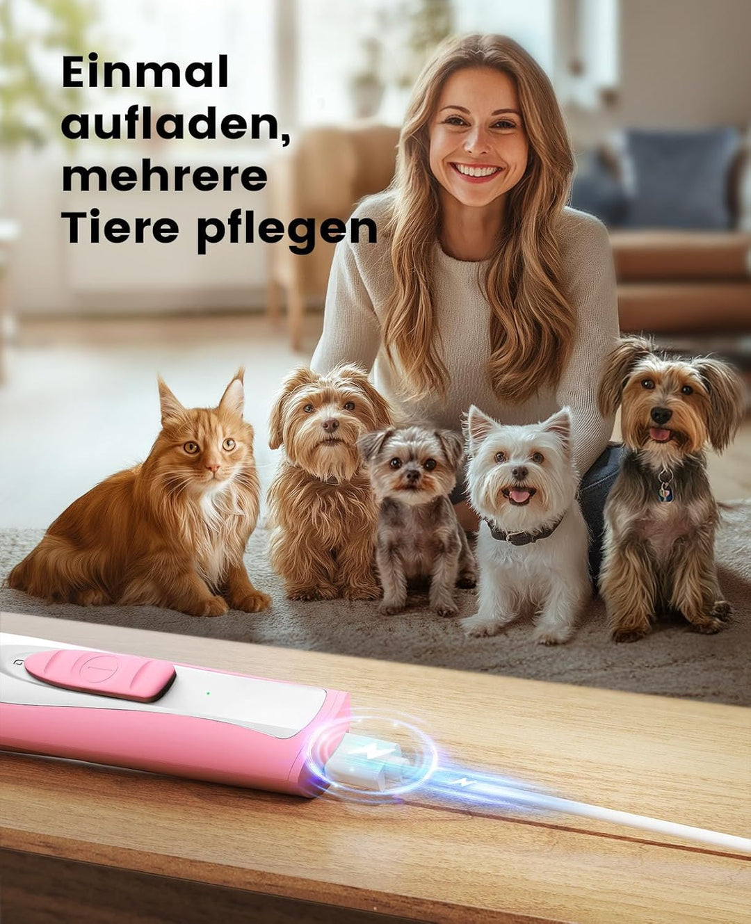oneisall Pfotentrimmer für Hunde mit LED-Licht, Leiser Hundepfoten Trimmer Paw Trim Pro dr Pfoten, W