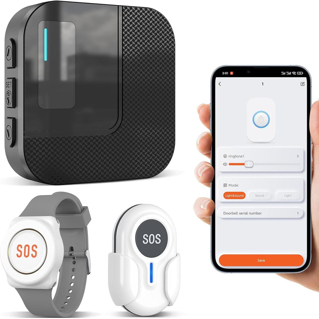 DAYTECH Notrufknopf für Senioren auf Handy, WiFi Tuya Smart Senioren Notfallknopf Alert System, Haus