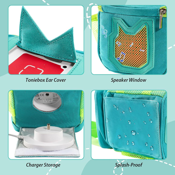 Hautton Tragetasche für Toniebox &amp; Tigerbox，Aufbewahrungtasche für Musikbox, Tonies Figuren, Kopfhör