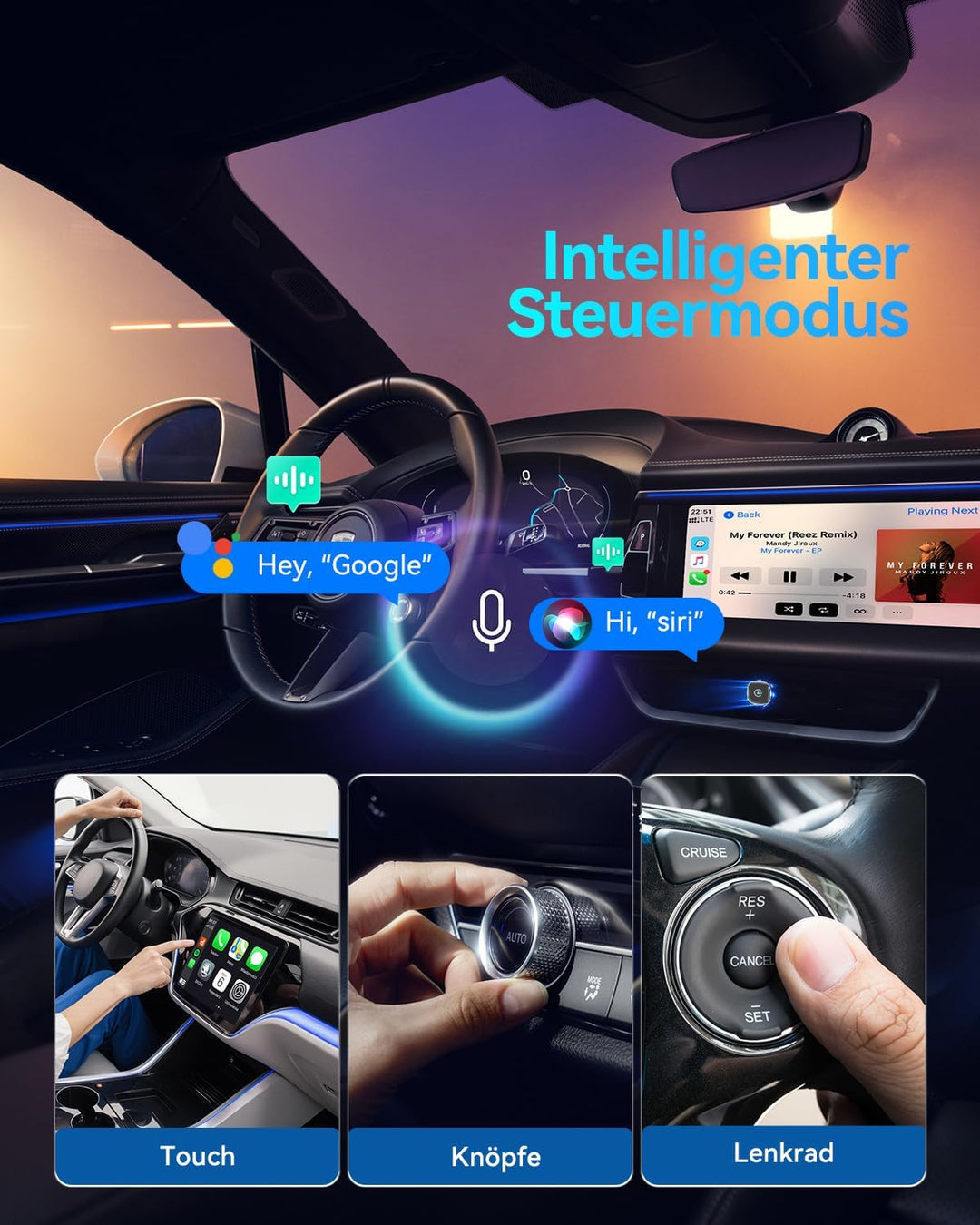 Ultra Mini Wireless CarPlay &amp; Android Auto Adapter 2026, WLAN 6 Bluetooth 5.4, Kabellos CarPlay Adap