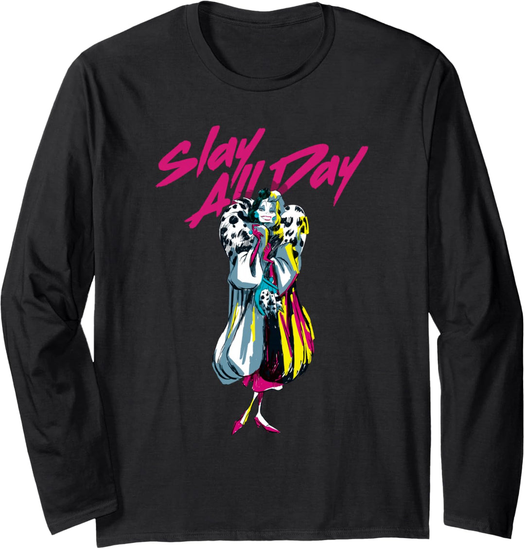 Disney Villains Cruella Slay All Day Langarmshirt