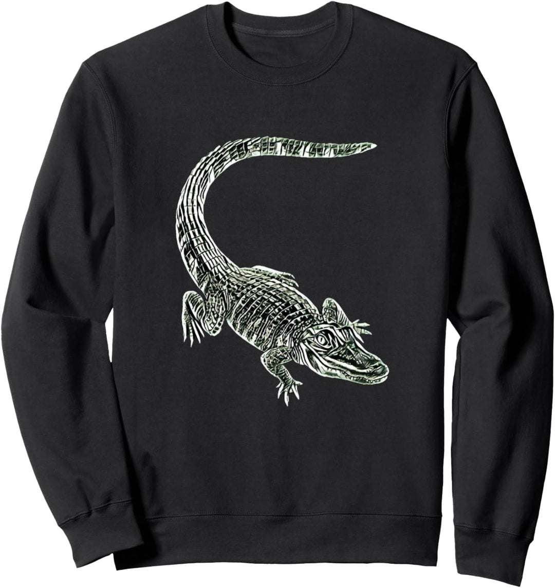 Krokodil Motiv Alligator Reptilien Echse Raubtiere Krokodile Sweatshirt