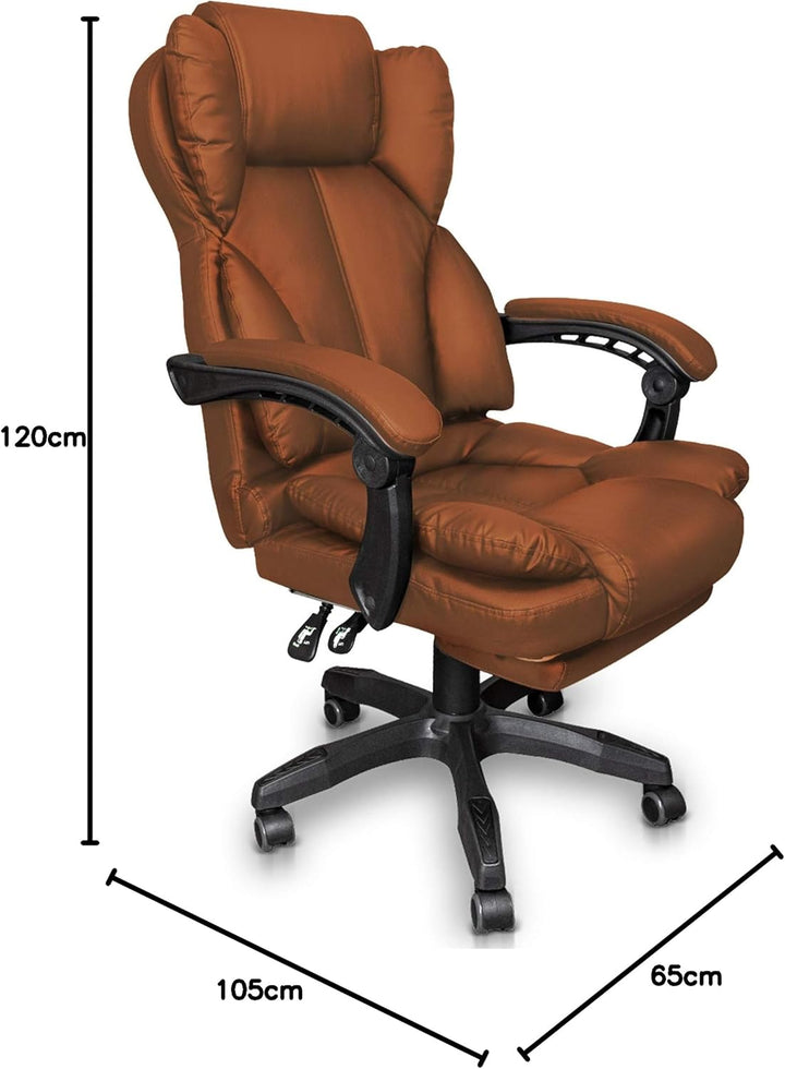 Schreibtischstuhl ergonomisch mit Flexibler Rückenlehne & Kopfstütze - Bequemer Bürostuhl für Schrei