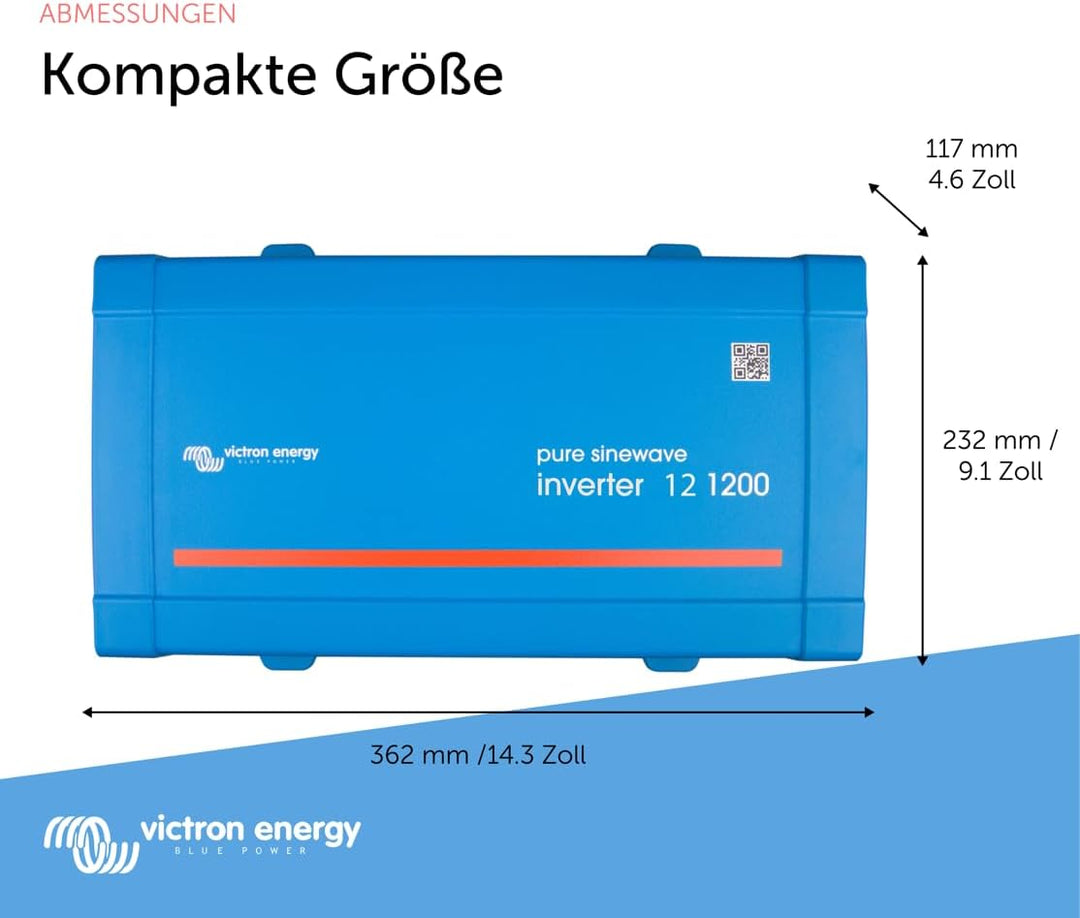 Victron Energy Phoenix 1200VA 12-Volt 230V AC Reiner Sinus Wechselrichter (Schuko)