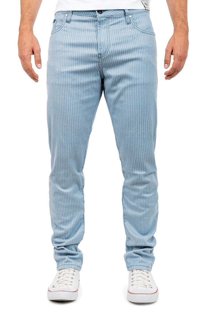 Cipo &amp; Baxx Herren Slim Fit Hose Stoffhose im modernen Look, 30W / 32L Blau - 02