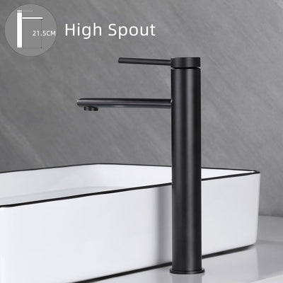 PHASAT Wasserhahn Bad Hoch Aufsatzwaschbecken Armatur, Mischbatterie Einhebelmischer Waschbecken Arm