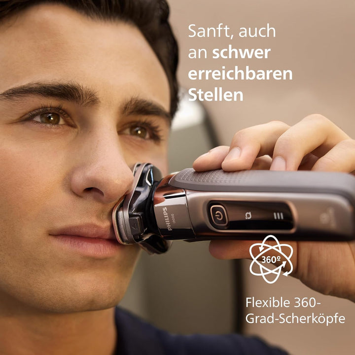 Philips Rasierer i9000, Elektrischer Nass-und Trockenrasierer für Männer mit integriertem Trimmer, d